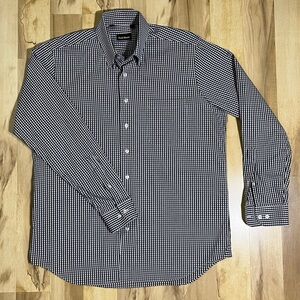 👔 Paul Smith Navy and White Gingham Cotton Button-down Shirt